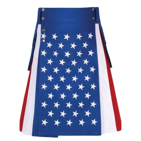 American Flag Hybrid Utility Kilt For Patriotic Men