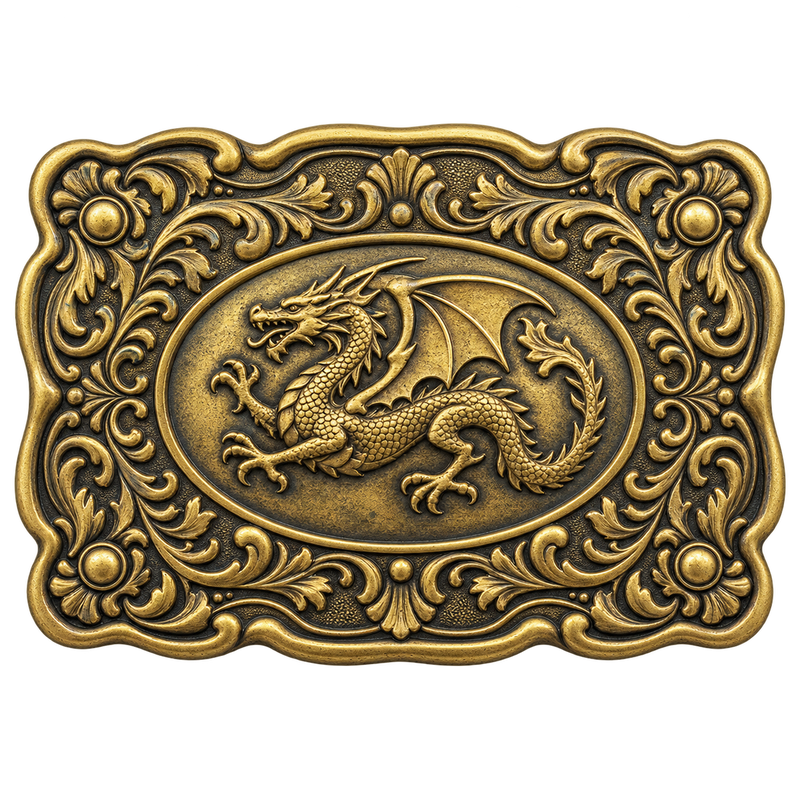 Antique Dragon Kilt Buckle
