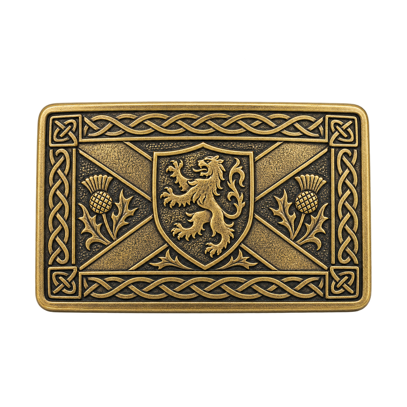 Antique R-Saltire Kilt Buckle