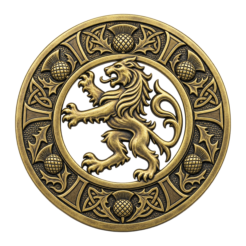 Antique Rampant Kilt Brooch