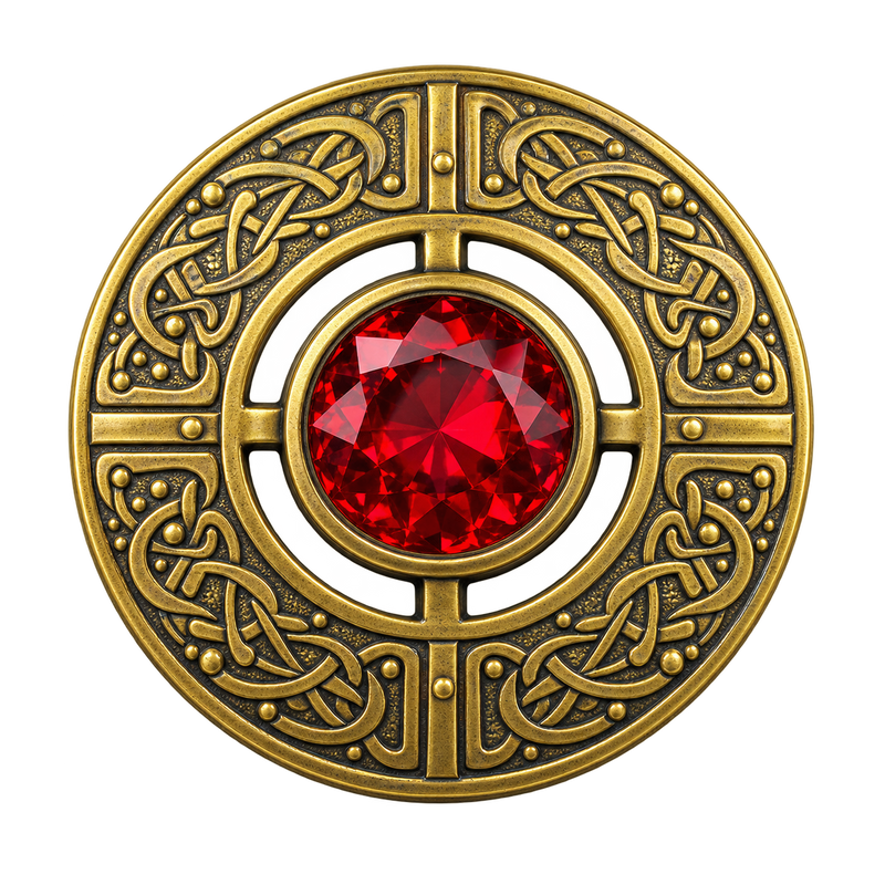 Antique Red Stone Kilt Brooch