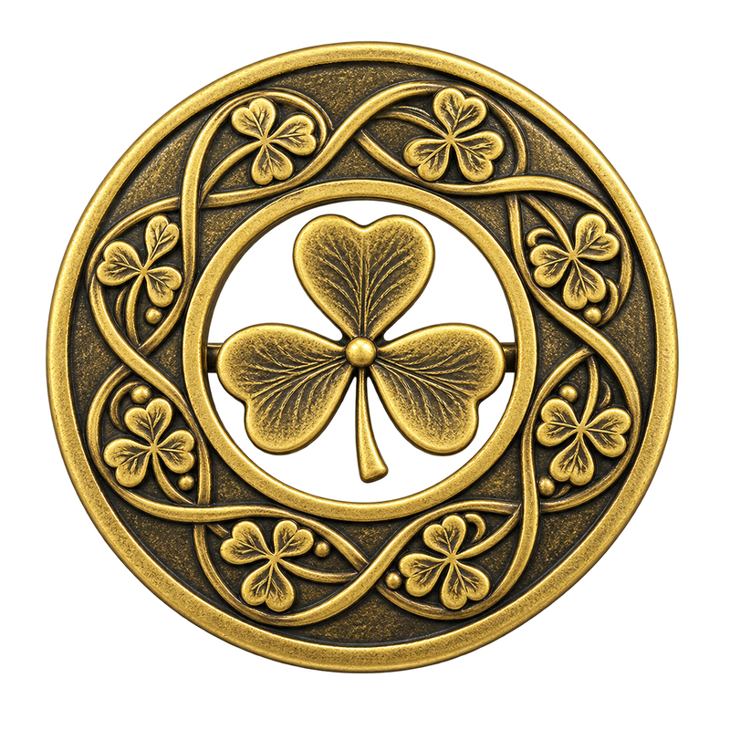 Antique Shamrock Kilt Brooch