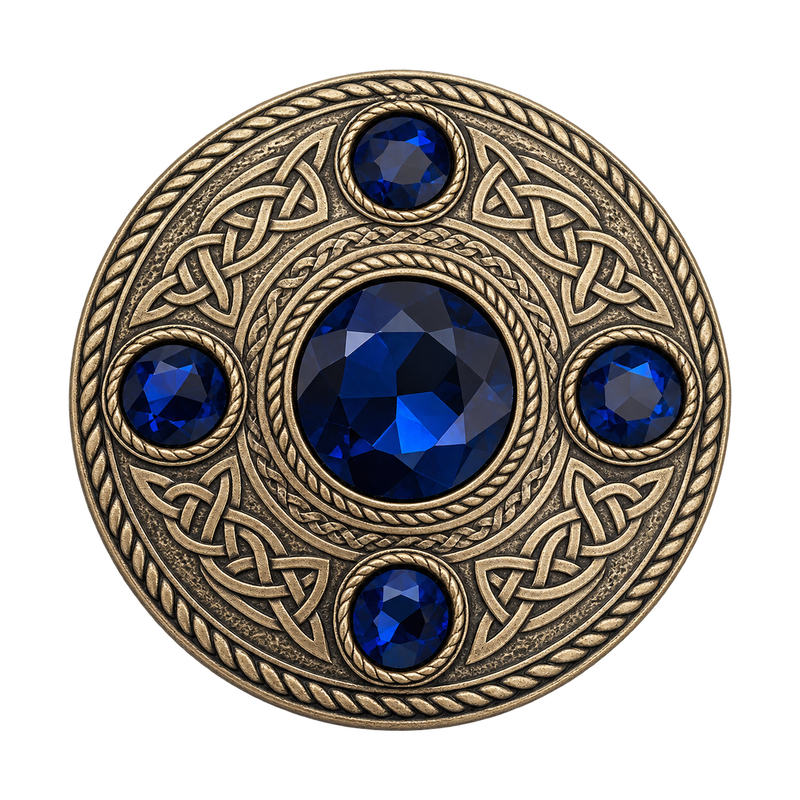 Antique With 5 B-Stone Kilt Brooch