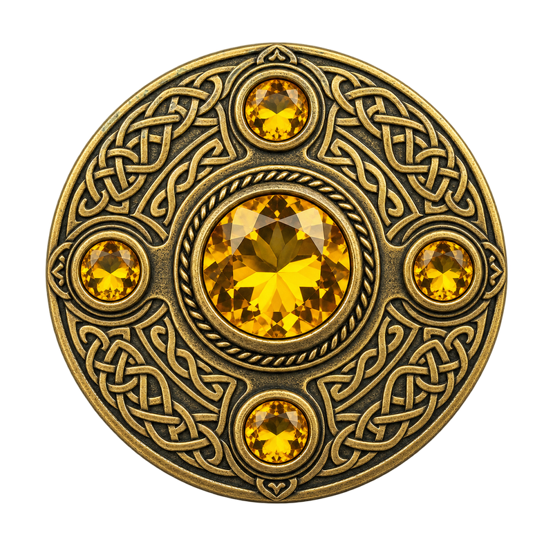 Antique With 5 Y-Stone Kilt Brooch
