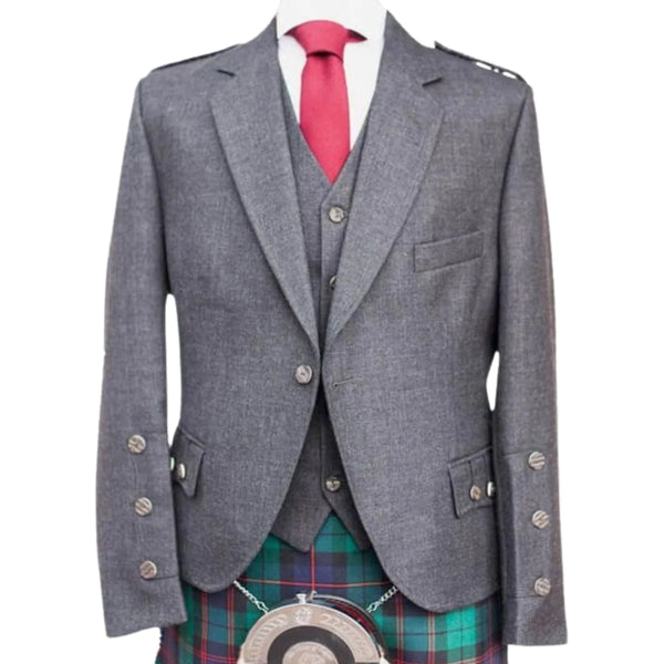 Argyle Kilt Jacket and Waist coat Charcoal Grey