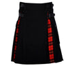 Black Cotton Wallace Tartan Scottish Utility Cargo Hybrid Kilt