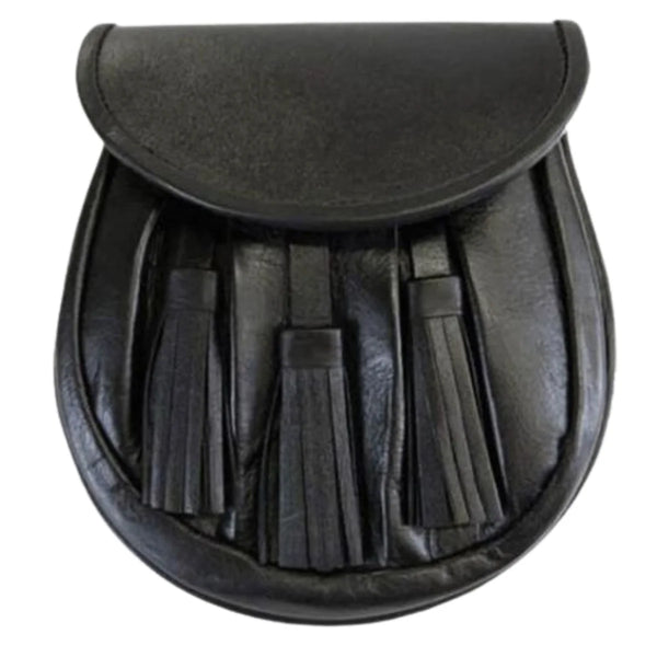 Black Leather Rob Roy Sporran