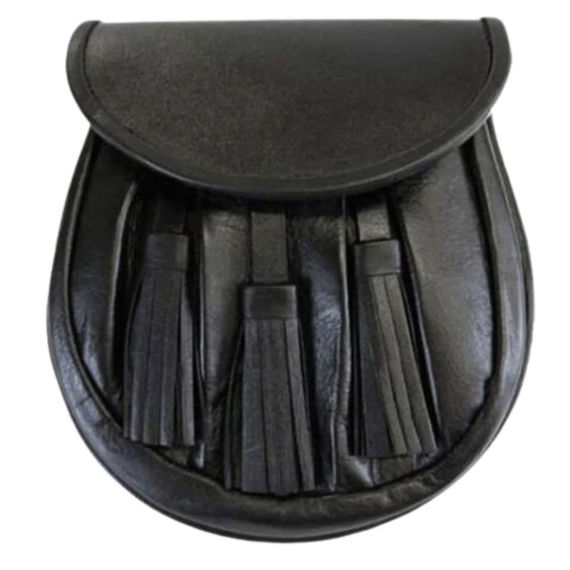 Black Leather Rob Roy Sporran