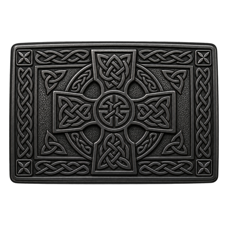 Black Celtic Cross Kilt Buckle