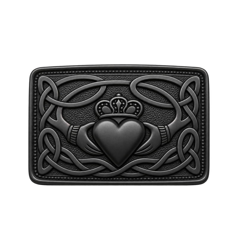 Black Claddagh Kilt Buckle