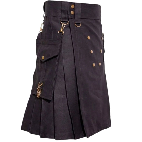 Black Deluxe Utility Kilt