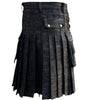 Black Denim Utility Kilt - view 2