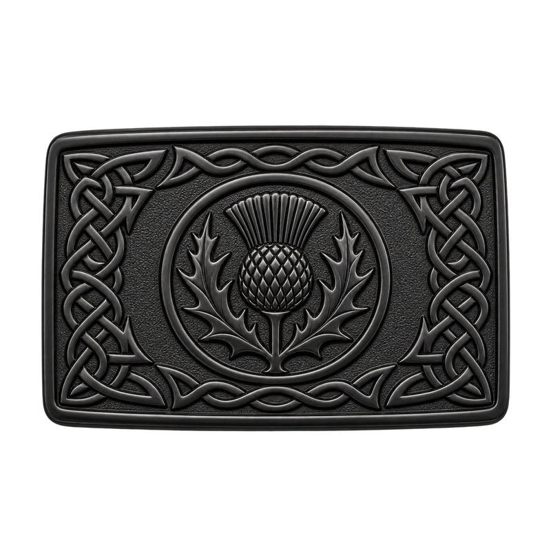 Black Flower Kilt Buckle