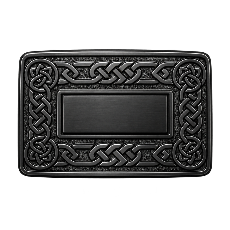 Black Intricate Kilt Buckle
