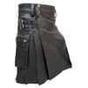 Black Leather Fashion Kilt