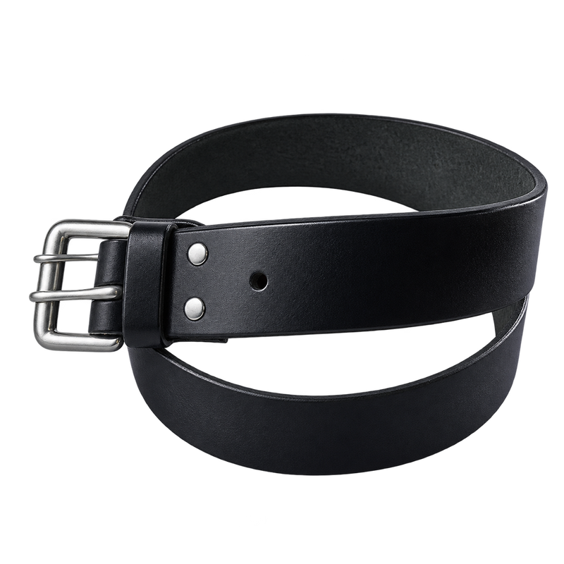 Black Prong Leather Kilt Belt