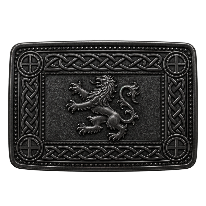 Black Rampant Kilt Buckle
