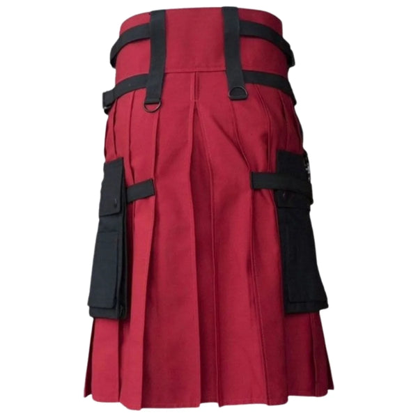 Black & Red Deluxe Hybrid Utility Kilt