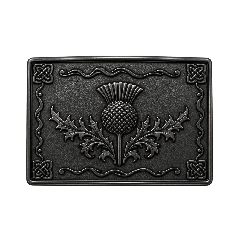 Black Scalloped Kilt Buckle