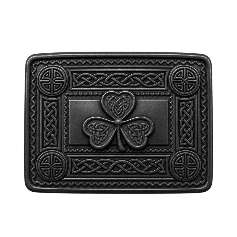 Black Shamrock Kilt Buckle