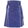 Blue Utility kilt With White line