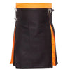 Box Pleated Modern Black And Orange Two Kilt