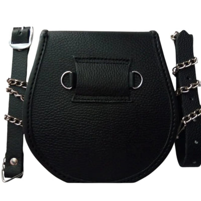 Brand New Celticc Design Black Leather Sporran with S-Chain Kilt & Belt Bagpipe - view 4