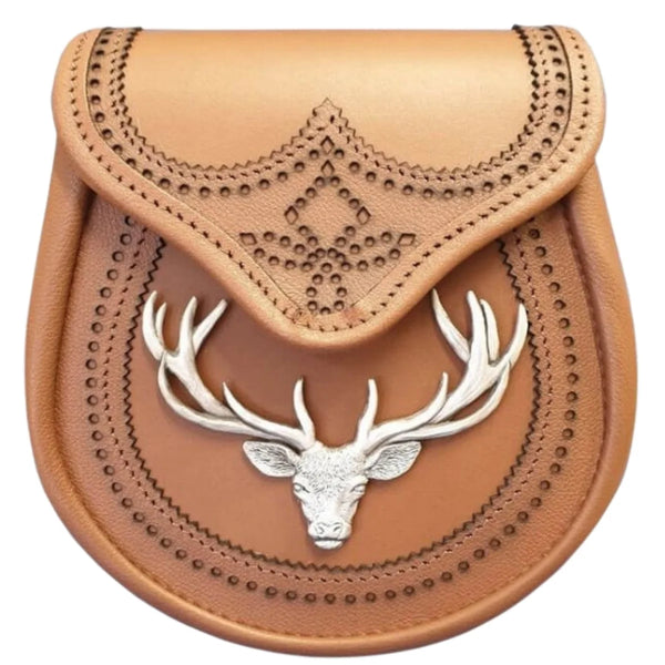 Brogued Tan Leather Sporran