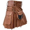 Brown Leather Kilt For Men
