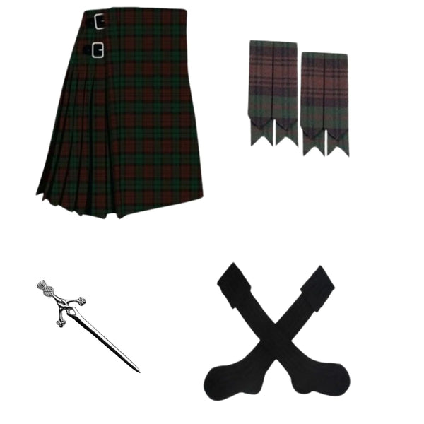 Brown Watch Tartan Kilt With Accessories Deal