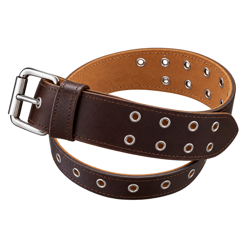 Brown Eyelet Leather Kilt Belt