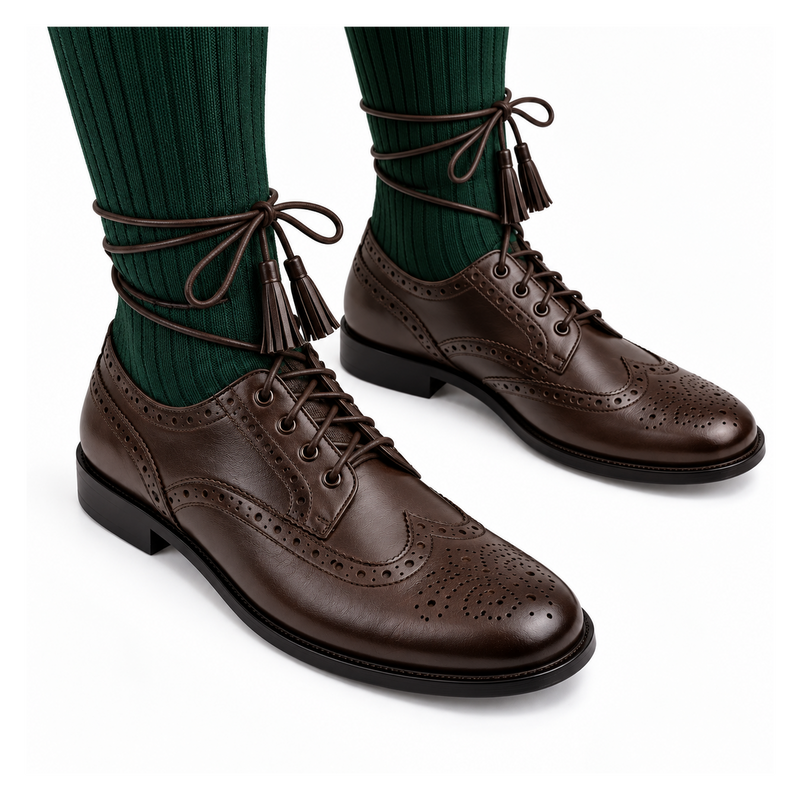 Brown Ghillie Brogue Kilt Shoes