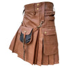 Brown Leather Kilt For Men