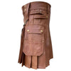 Brown Leather Kilt For Men