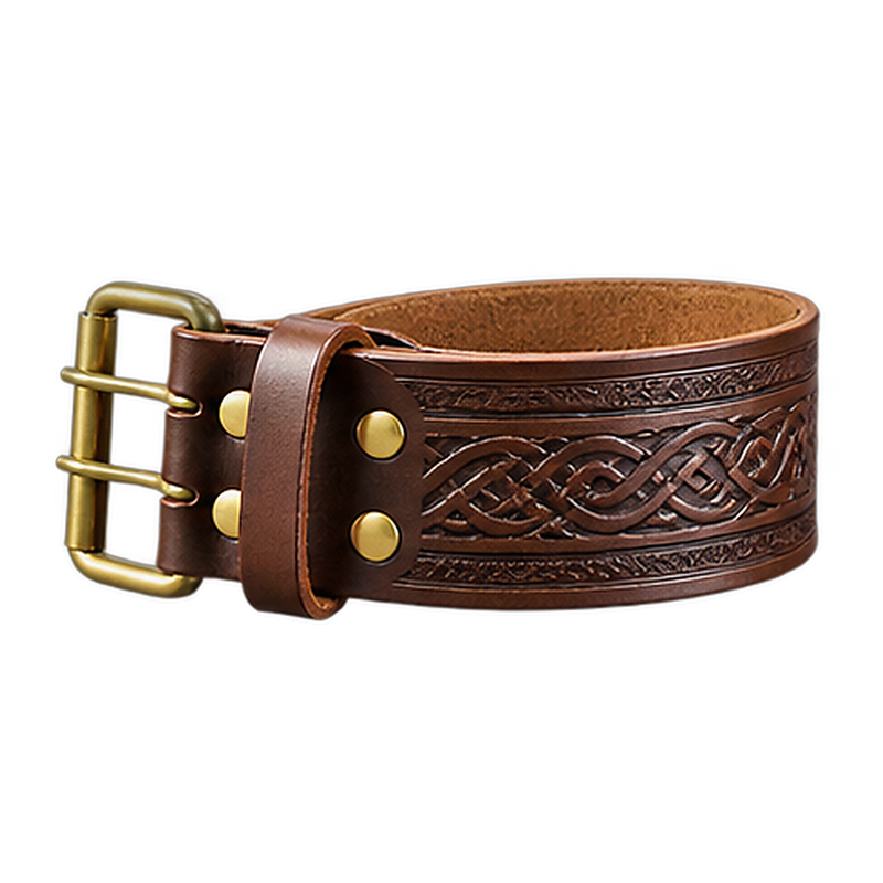 Brown Pin Celtic Leather Kilt Belt