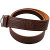 Brown Thistle Leather Kilt Belt