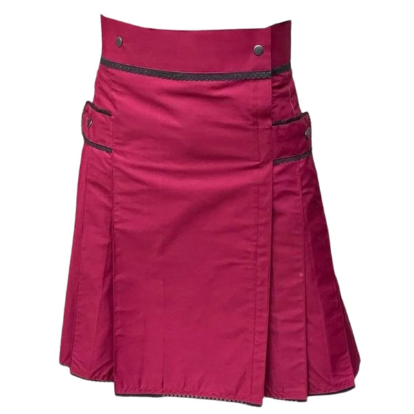 Burgundy style utility kilt