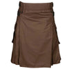 Chocolate Brown Leather Strap Utility Kilt For Active Man