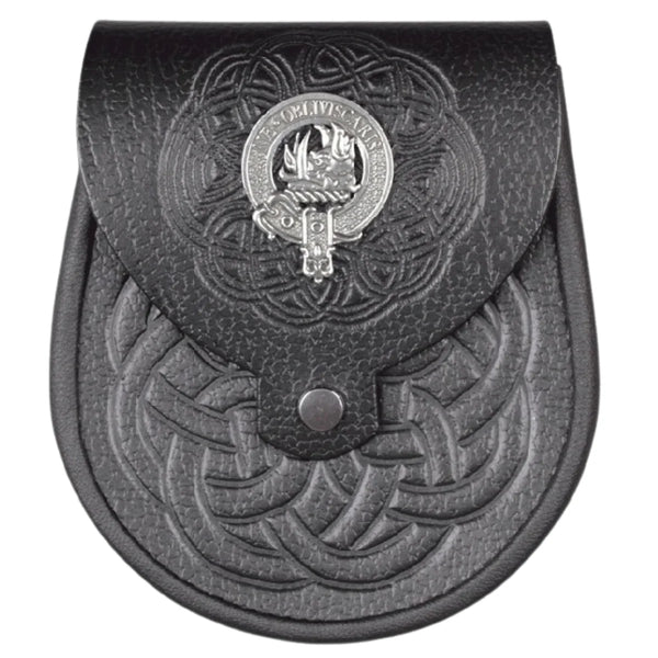 Clan Crest Celtic Embossed Leather Sporran
