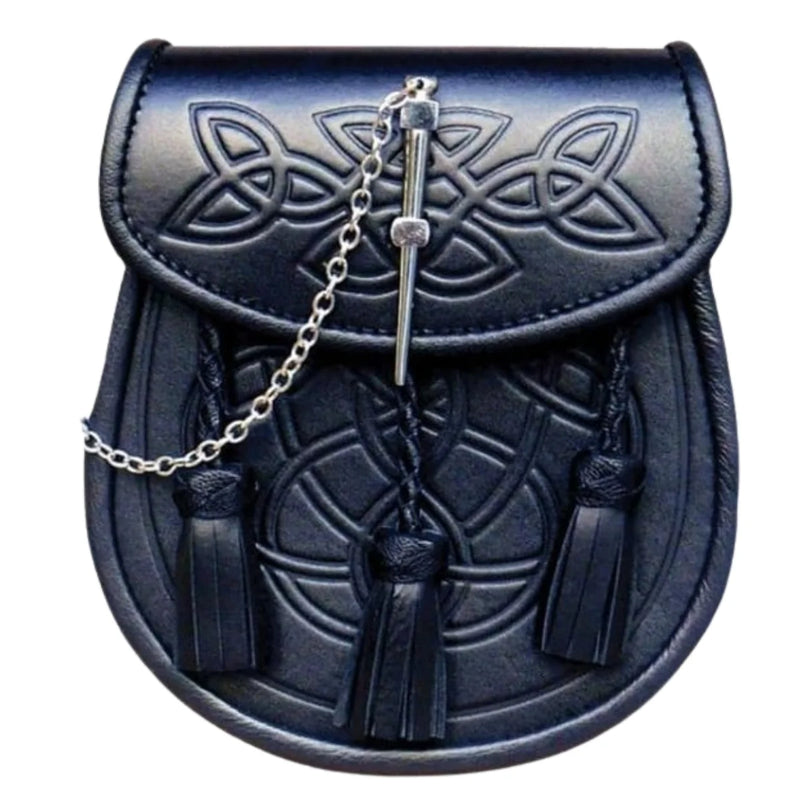 Embossed Leather Traditionanl Kilt Sporran