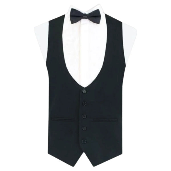 Evening Waistcoat Black With Five Buttons Made To Measure