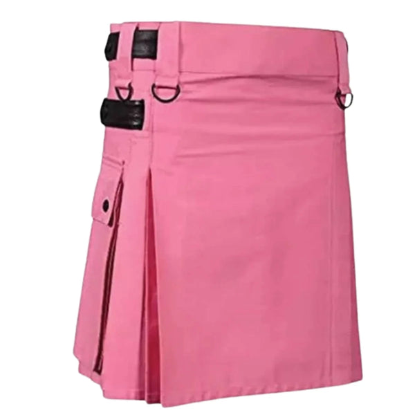 Fashion Utility Kilt For Women With Leather Straps