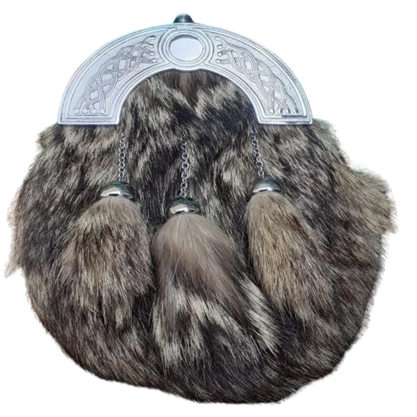 Fox Fur Celtic Cantle Full Dress Kilt Sporran
