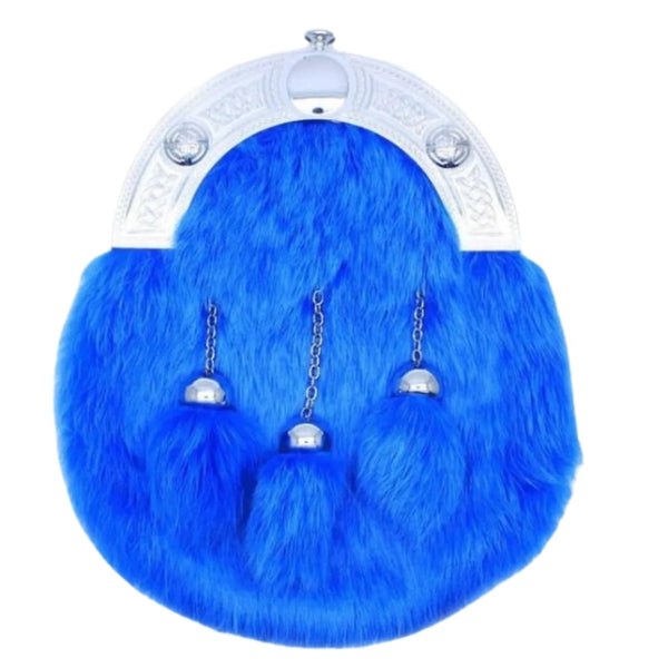 Full Dress Chrome Celtic Knot - Light Blue Rabbit Fur