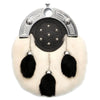 Full Dress Chrome Knot And Tage Sporran - White Black Rabbit Fur