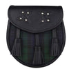 Genuine Leather with Black Watch Tartan Sporran