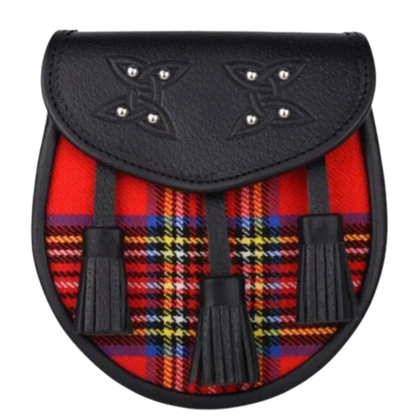 Genuine Leather with Royal Stewart Tartan Sporran