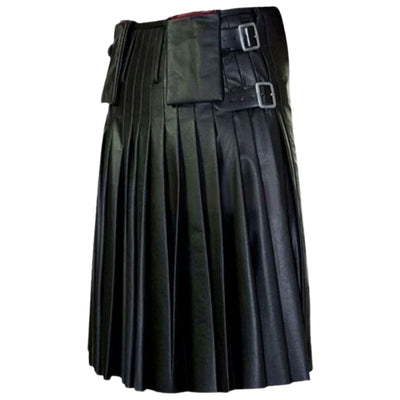 Genuine Fire Flame Black Leather Kilt - view 2