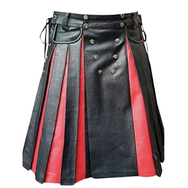 Gladiator Leather Kilt with Front Panels Kilt