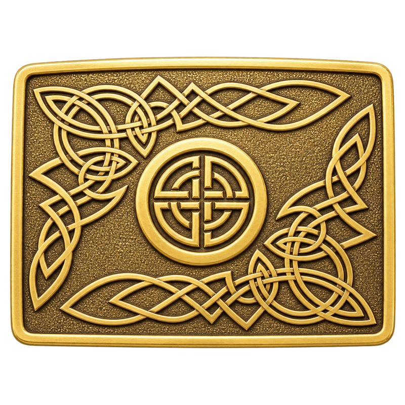 Gold Celtic Kilt Buckle